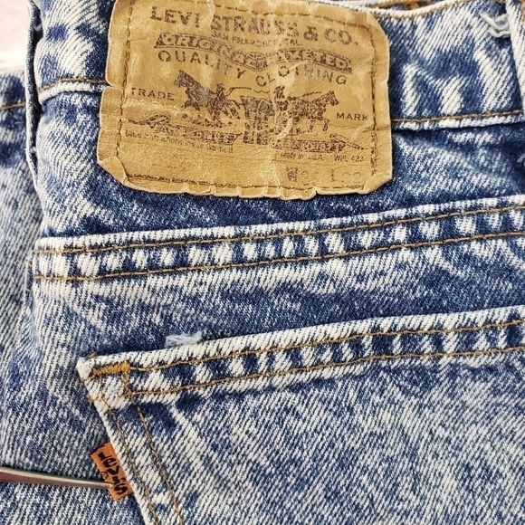 Vintage 80s Levi"s 515 Acid Wash Orange Tab USA Paper Tag 34x31 EUC - Picture 7 of 14